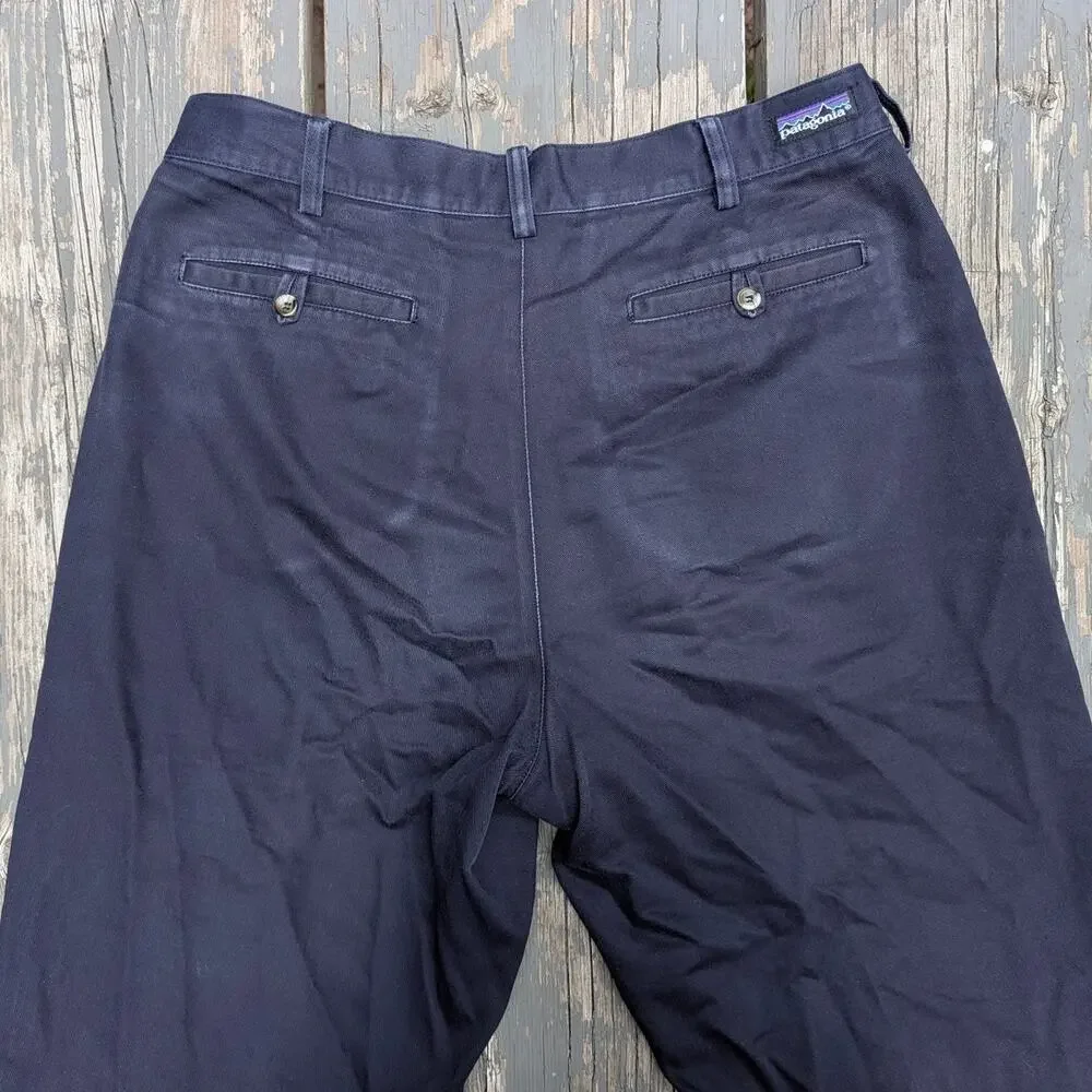 Vintage Patagonia Sun Faded Navy Canvas Pants Y2K Workwear Skater Mens 33x29